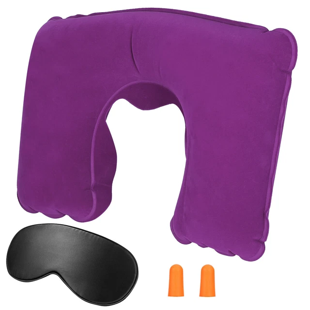 Travel Office Neck Support U Shaped Portable Inflatable Pillow Head Rest Cushion 12