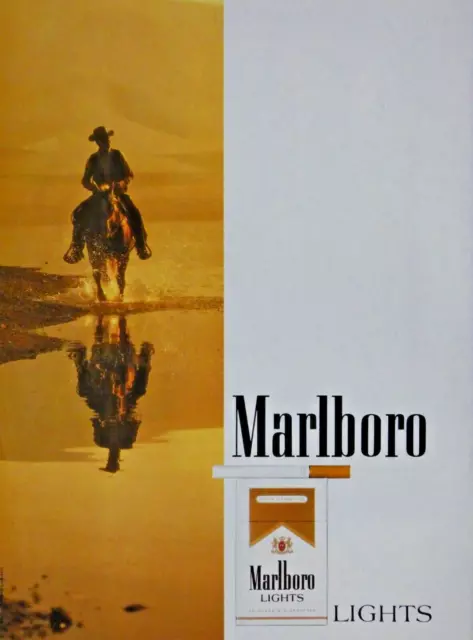 PUBLICITÉ DE PRESSE 1989 cigarettes Marlboro light - cheval