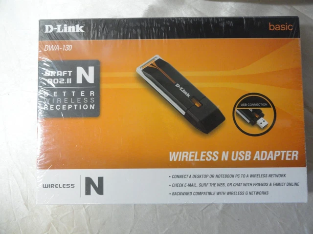 NEW D-LINK DWA-130 WIRELESS N 802.11N USB  WiFi ADAPTER LAPTOP DESKTOP COMPUTER