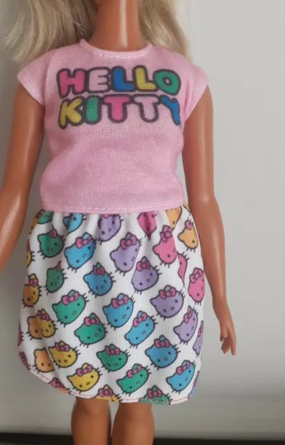 Barbie Doll Clothes. Hello Kitty Top & Skirt from Fashion Pk. Fits Curvy. Fab!