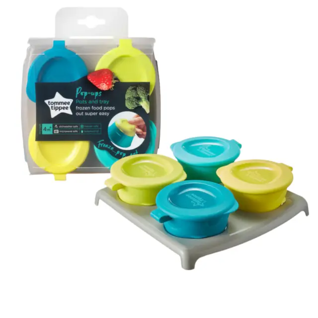 Tommee Tippee Explora Baby Pop Up Gefriertöpfe & Tablett Lebensmittelaufbewahrung BPA-frei