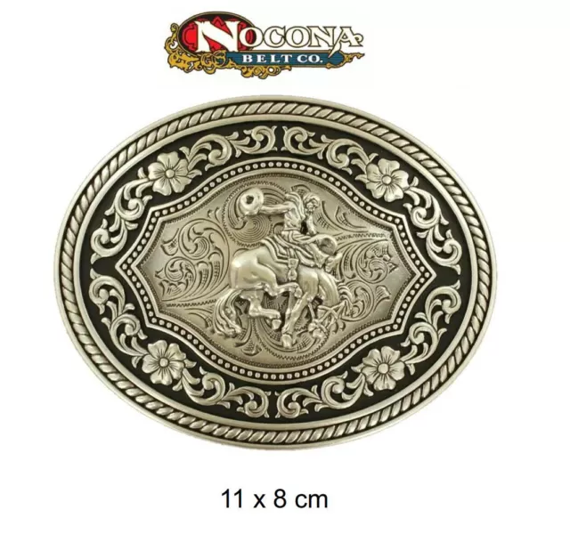 37709 Fibbia cintura western country cowboy Nocona ovale rodeo saddle bronc