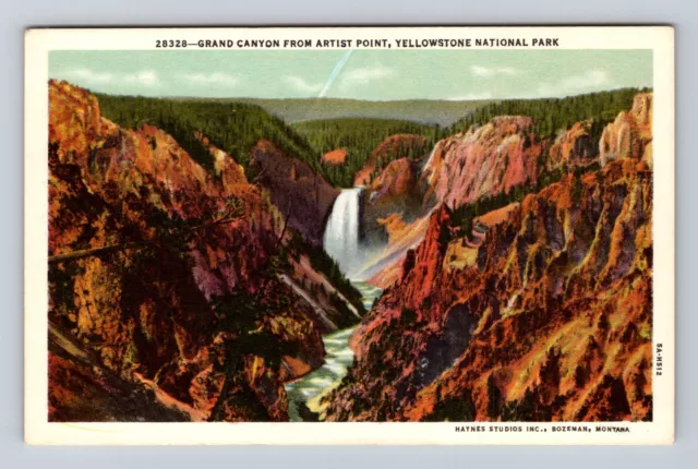 Yellowstone National Park, Grand Canyon Artist Pt Series #28328 Vintage Postcard