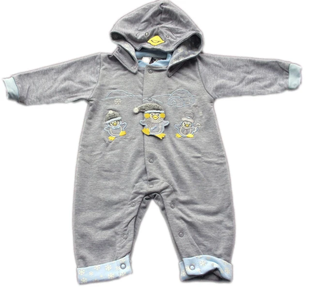 Tutina Cotone Autunno Neonato Bimbo Cappuccio Rimovibile Taglia 6/9 Mesi