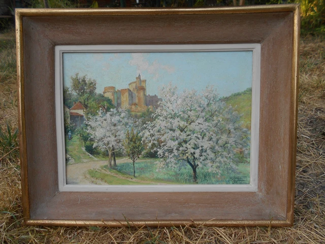 Grande Peinture Signée Suzanne Sagnes - Rugby / Equipe De France - Oeuvre Originale