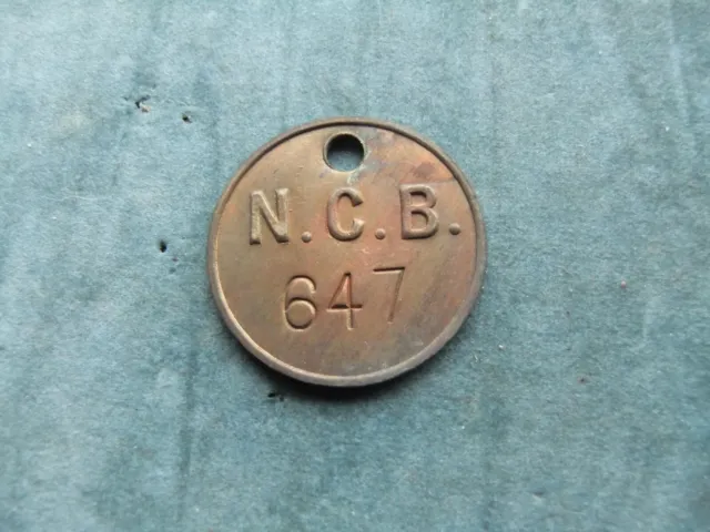 NCB National Coal Board Pit Colliery Check 647 Tool Token mine miner
