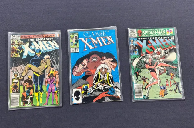 Vintage Marvel Comic Book Lot of 3 ~ 1 Classic X-Men, & 2 X-Men Uncanny