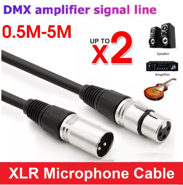 3 Pin XLR Male to XLR Female Lead Speaker Microphone Mic Extension Audio Cable