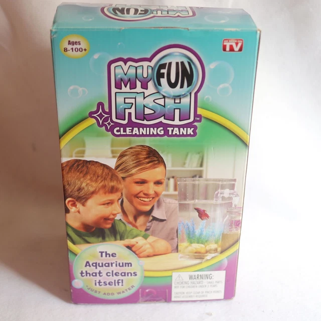 My Fun Fish Self Cleaning Fish Tank AS Seen on TV New Open Box Plant Rocks Light 2