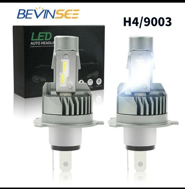 BEVINSEE H4 9003 LED Headlight Bulbs Hi Low Beam White Fog Light Lamp ...