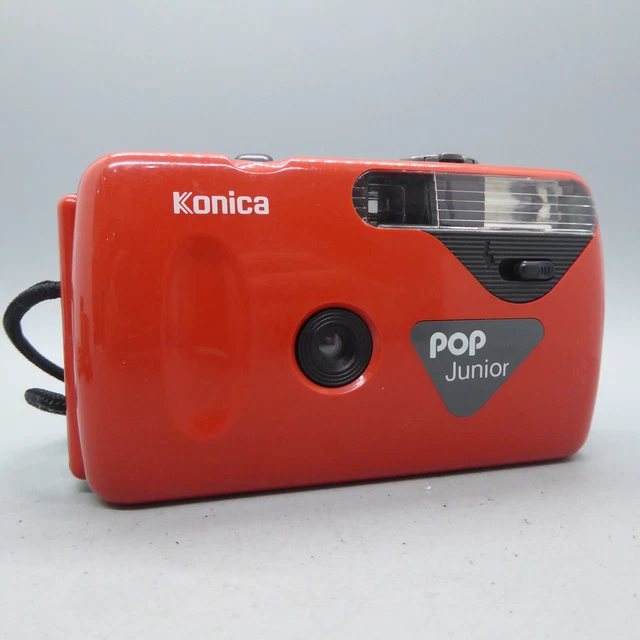 Appareil Photo Jetable Konica Pop Junior 35mm - Blanc, Flash Intégré, Testé Et Fonctionnel, Occasion