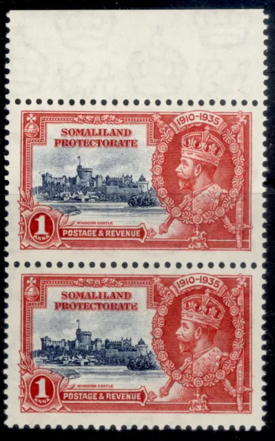 SOMALILAND PROTECTORATE GV SG86m, 1a BIRD BY TURRET, NH MINT. Cat £160.