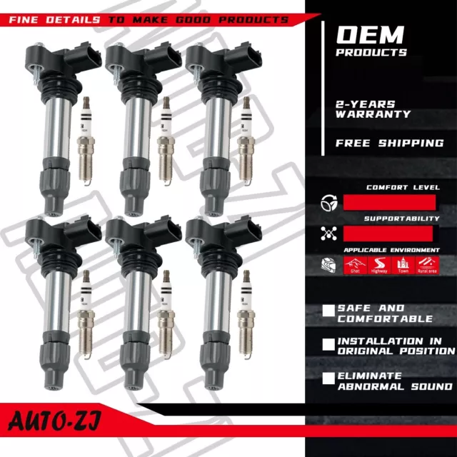 new6XIgnition Coil+6 Spark Plug For Holden Commodore VE SV6 SEDAN 2007-2009-2012