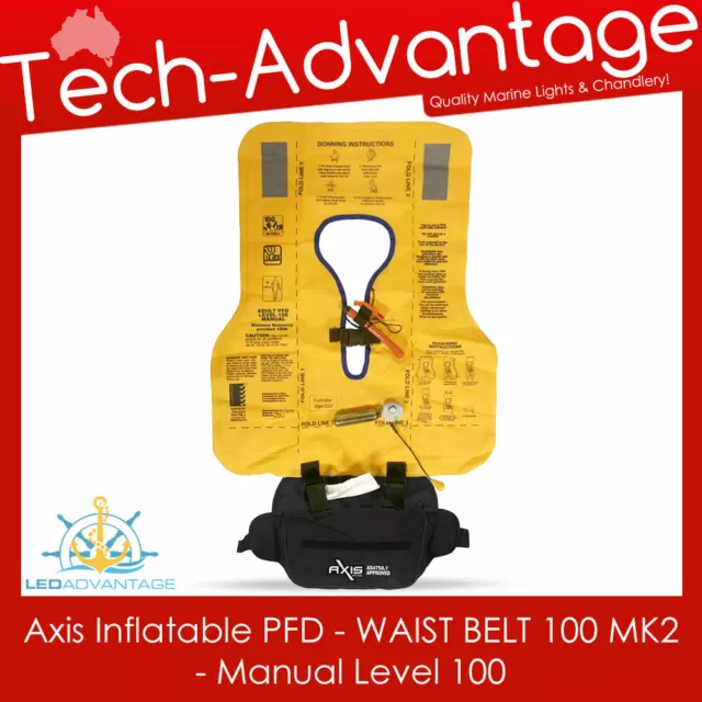 Adults Manual Pull BLACK 100N Axis Life 25gm Jacket WAIST Belt Inflatable PFD