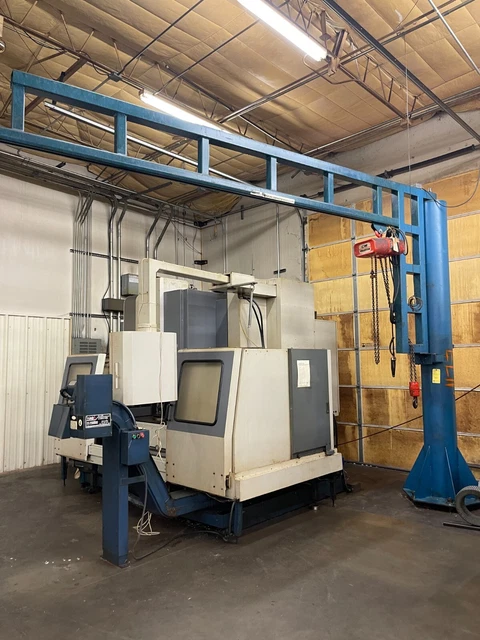 Gorbel 1/2 Ton Freestanding Base Mounted Jib Crane, 16'-0" Span x 10'-0" HUB