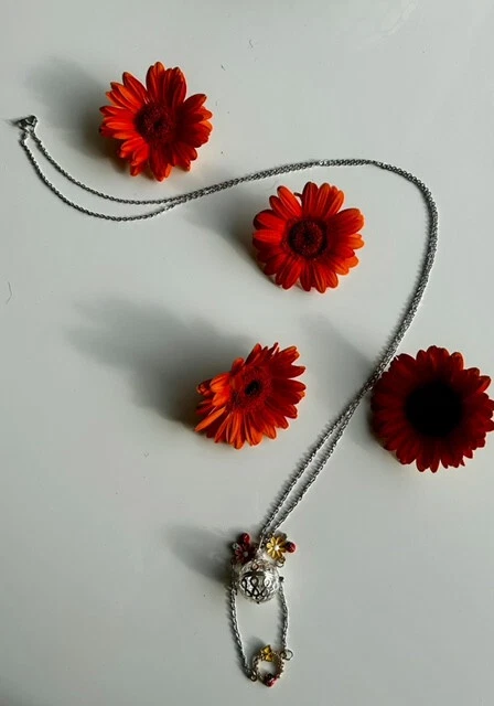 Bola De Grossesse - Collier Harmony Ball Argenté/Bleu - Acier Inoxydable - Neuf Avec Étiquettes