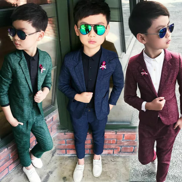 boys suits 2 piece waistcoat suit wedding page boy baby formal party 3 colours