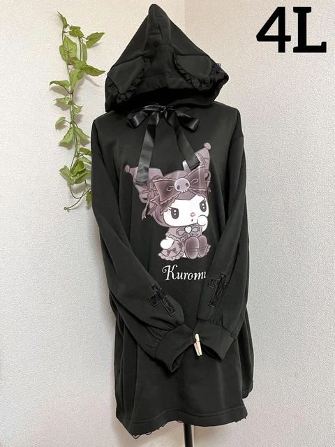 Sanrio Hoodie Dress With Kuromi Ears Big Size 3L 4L