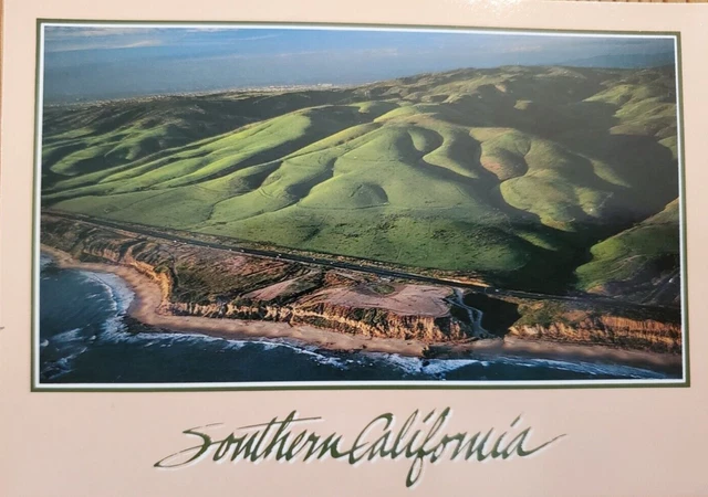 Aerial Southern California Coastline Orange County 1980s Vintage Postcard