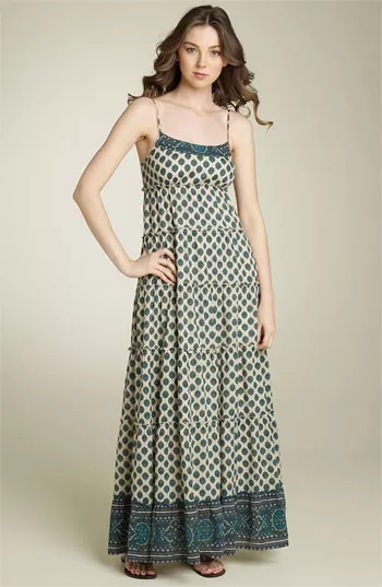 Juicy Couture 'Bohemian Tiered' Maxi Dress Sz 2 - Polynesian Print - Beautiful!