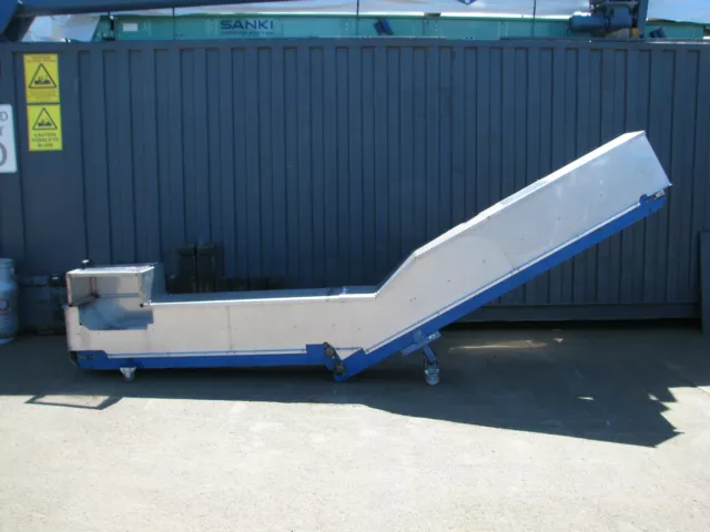 Large Stainless Steel Incline Belt Conveyor - 4000mm long