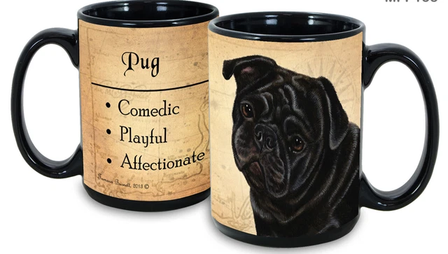 Black Pug Faithful Friends Mug
