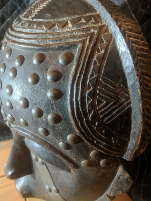 Yaure Mask with Metal Decorations from Ivory Coast — Authentic Wood African Art 2