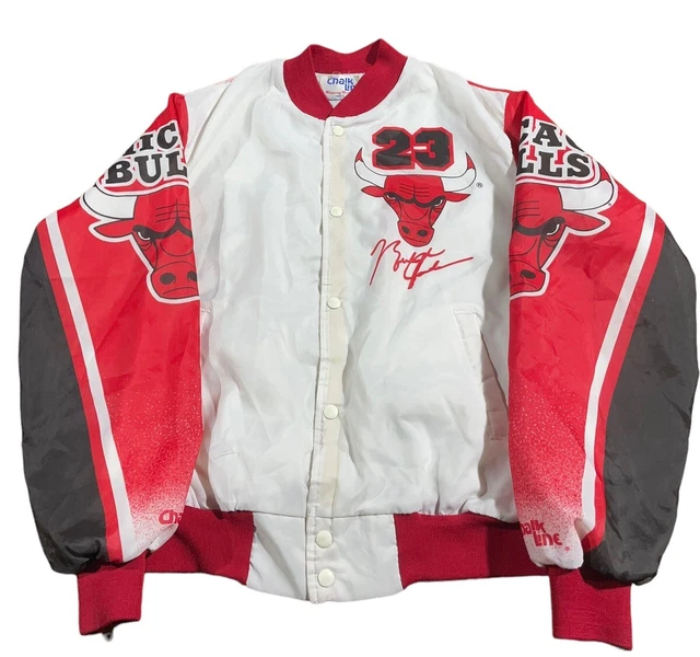 VINTAGE 90S NBA Chalk line Michael Jordan Chicago Bulls Jacket Sz Large