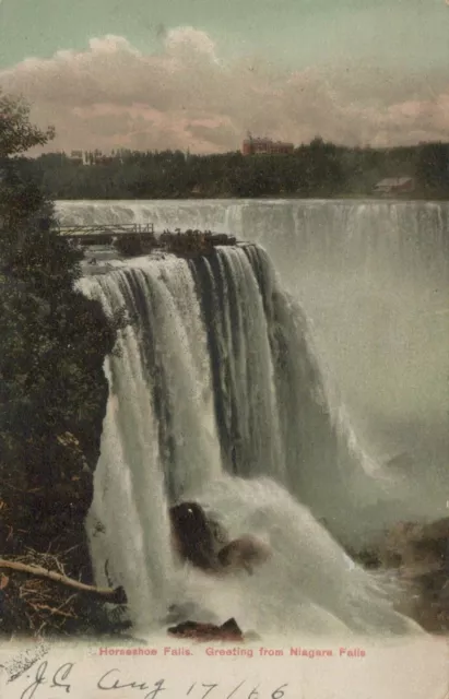 Horseshoe Falls Greetings Niagara Falls Posted Vintage Undivided Back Post Card