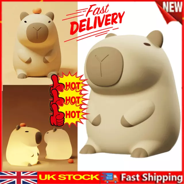 Capybara Night Light USB Rechargeable Touch Control Silicone Lamp QS