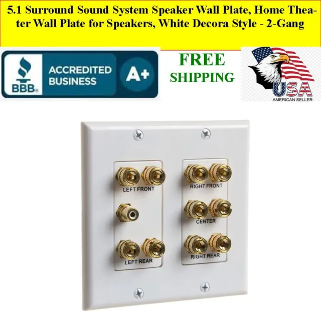 5.1 Surround Sound System Speaker Wall Plate, for Home Theater Speaker System