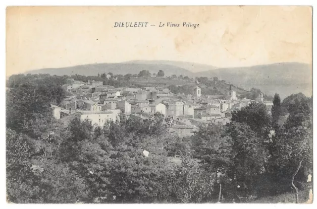 DIEULEFIT(26) View of the old village in the CPA Drome written in December 1914