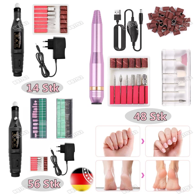 Maniküre Profi Elektrisch Nail Art Nagelfräser Nagelfeile Set Pediküre Neu