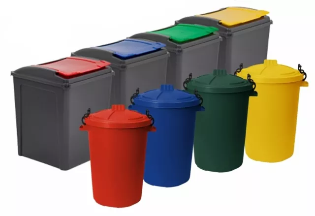 50 L contenedor de reciclaje de basura de almacenamiento de residuos plásticos hogar/cocina/jardín asst