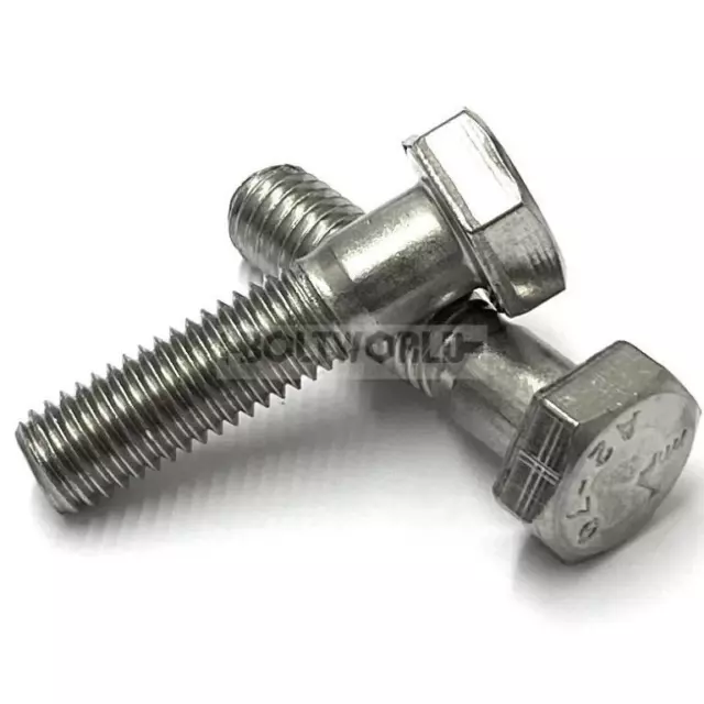 M12/12Mm A2 Pièce En Acier Inoxydable Boulons Tête Hexagonale Filetés Vis Din931