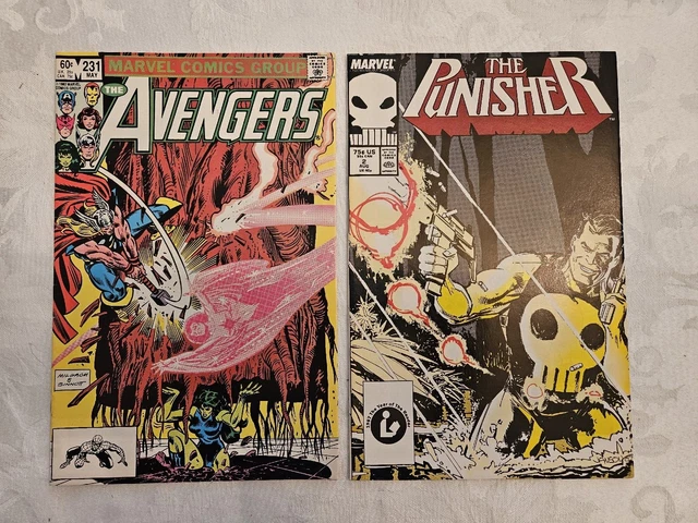 Lot of 2- The Avengers #231 Marvel Comics Group 1983 & Punisher #2 (1987)