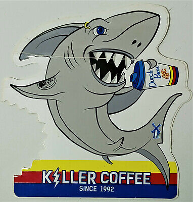 Killer Coffee Shark Dutch Bros August 2014 Sticker Decal