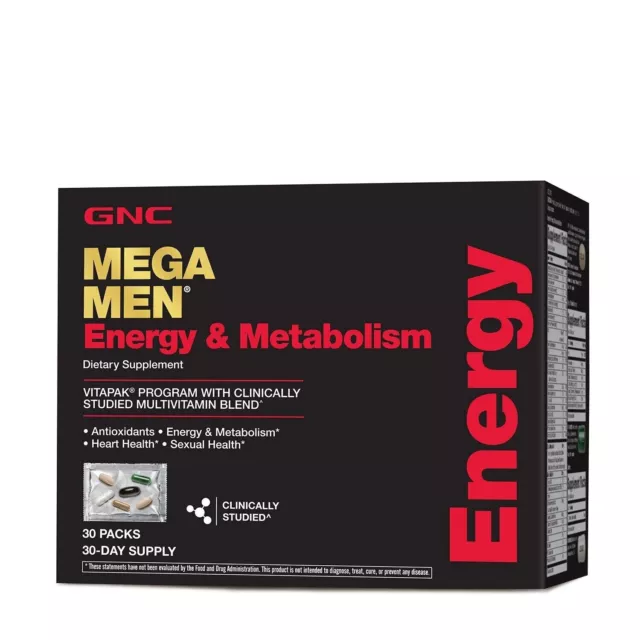 GNC Mega Men Energy & Metabolism 30 Pack Exp: 06/24