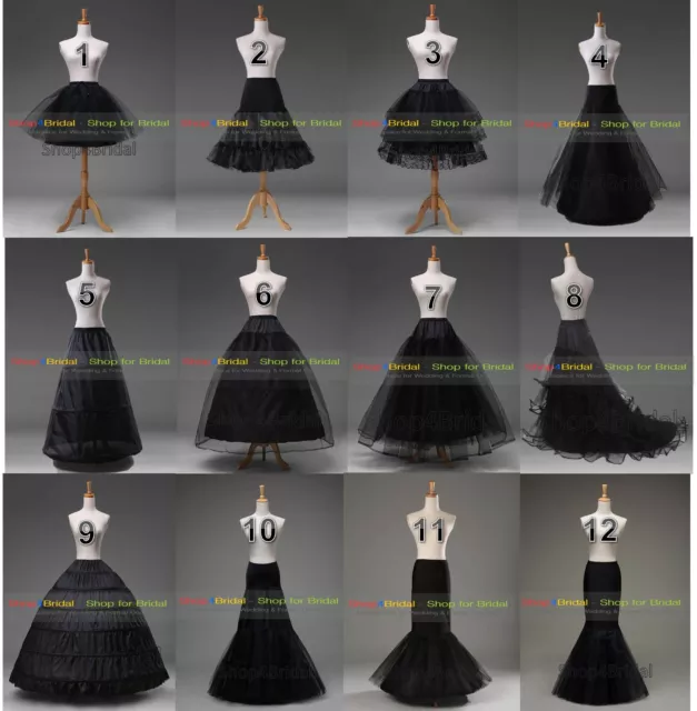 Hot White/Black Bridal Wedding Petticoat Crinoline Underskirt Hoop/Hoopless