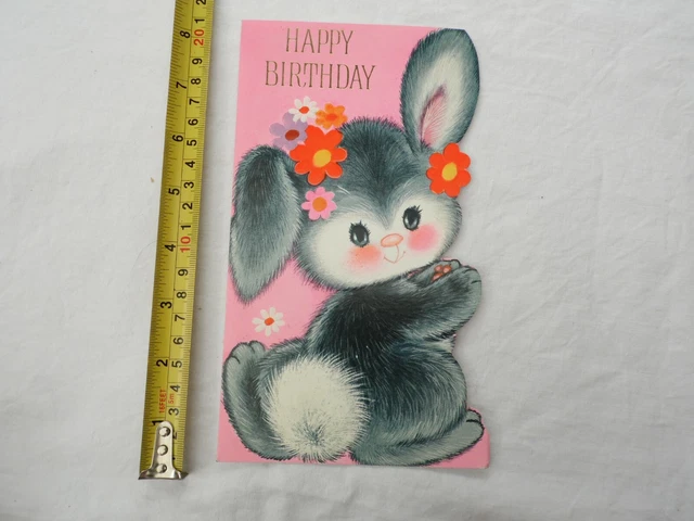 USED vintage 1960s/1970S HAPPY BIRTHDAY greeting card scrapbook