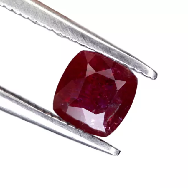 Certified 0.81ct Natural Untreated Hot Red Ruby Unheated Madagascar 5mm Cushion