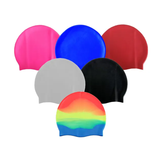 Unisex Adult & Kids Swimming Hat - Waterproof Silicone Shower Swimming Pool Cap 2
