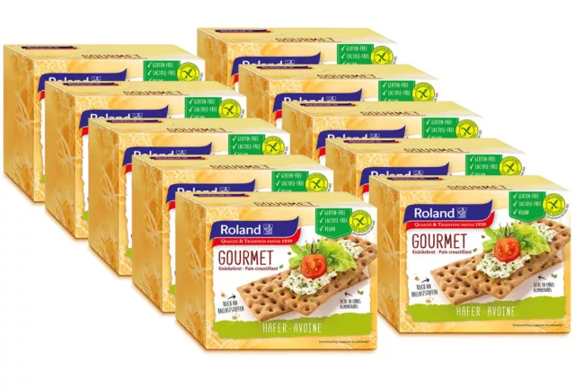 10er SET Roland Gourmet Knäckebrot Hafer 230 g, glutenfrei