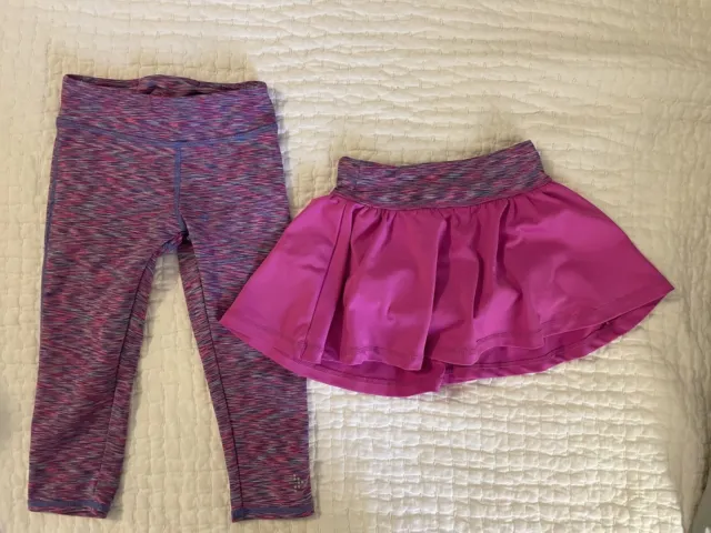 Gymboree Girls Size 5/6 Athletic Leggings And Skirt Pink Sports