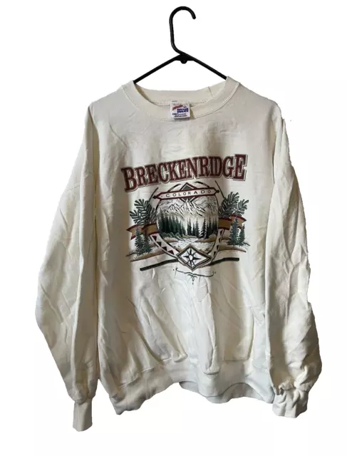 Vintage Jerzees Cotton sweats Sweatshirt. Breckinridge Colorado Graphic. XL