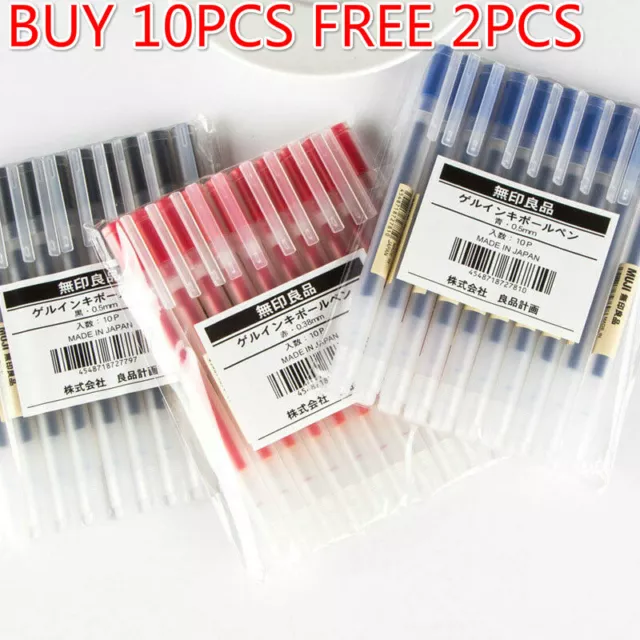 5/10pcs Muji Moma Japan 0.38/0.5mm Non-toxic Gel Ink Ball Point Pen 3 Colors NEW