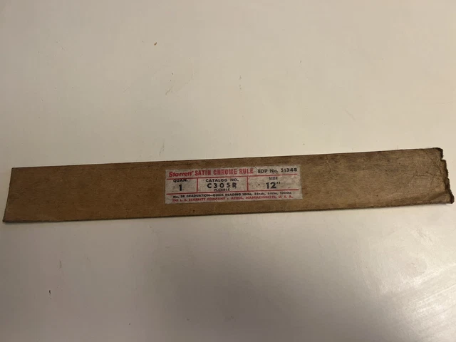Vintage Starrett 12 in. Chrome Rule #C305 R