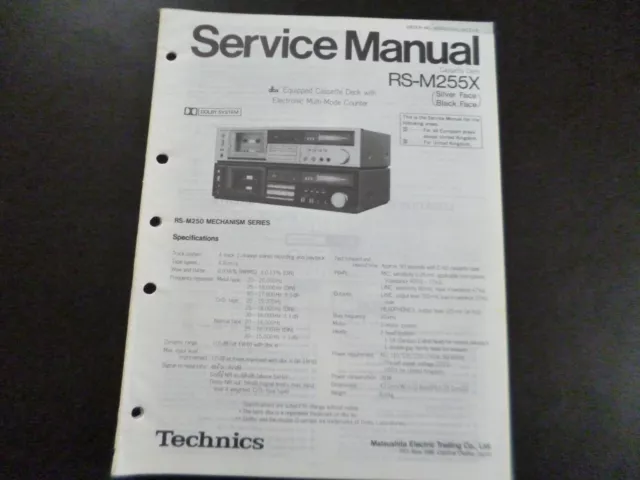 Original Service Manual Schaltplan Technics RS-M255X