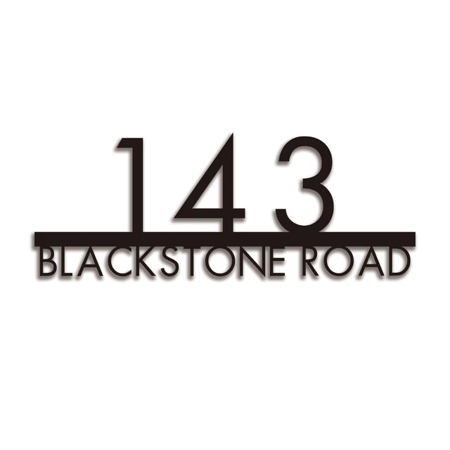 Modern House Numbers Sign Floating Metal Address Plaque