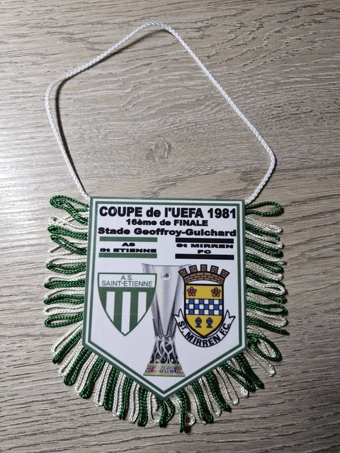 ANCIEN FANION FOOTBALL coupe UEFA vintage 1981 ASSE SAINT